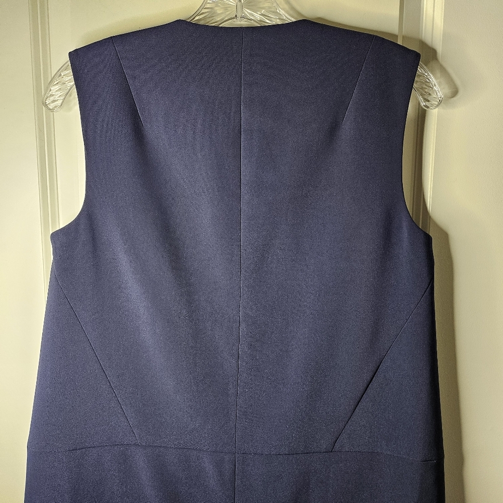 White House Black Market Women's Navy Blue Vest Size 0 Minimalist Lagenlook Chic - Picture 3 of 10